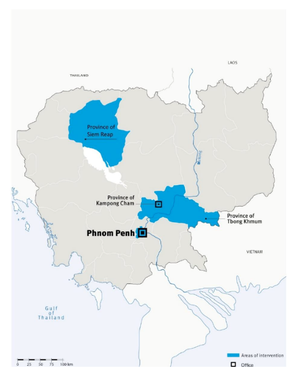 Carte géographique du Cambodge