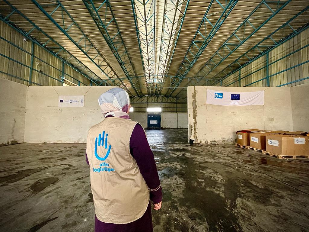 Entrepôt Atlas Logistique à Rafah, Bande de Gaza, avant sa destruction. Avril 2024.