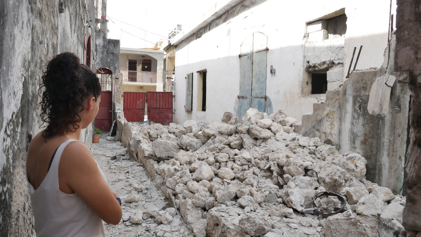  Destructions dans la ville des Cayes, dans le sud ouest d'Haïti, une des régions les plus touchées par le tremblement de terre du 14 août 2021.