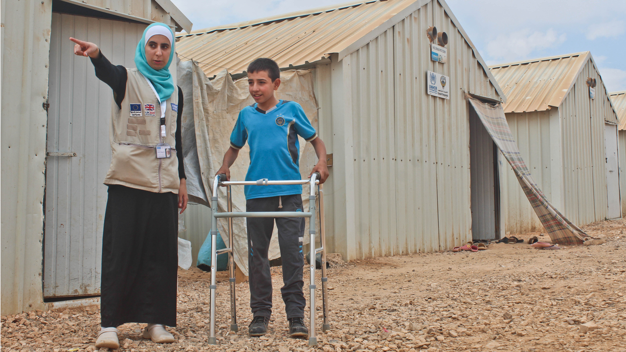 Mohammad et Noor dans le camp d'Azraq, en Jordanie