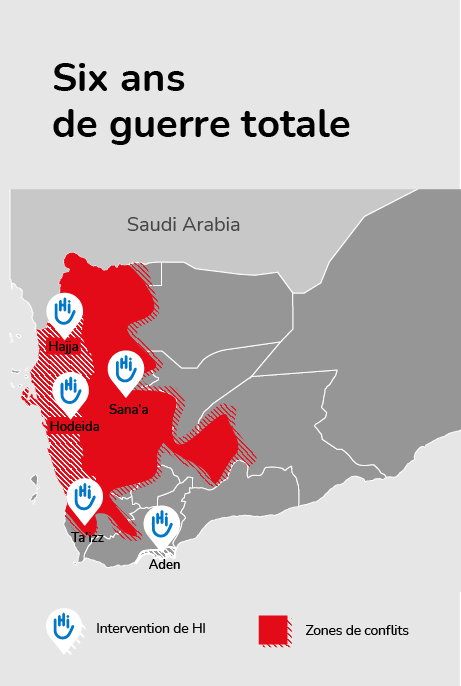 Six ans de guerre totale au Yémen. HI intervient à Sana'a, Aden, Hodeida et Hajjah