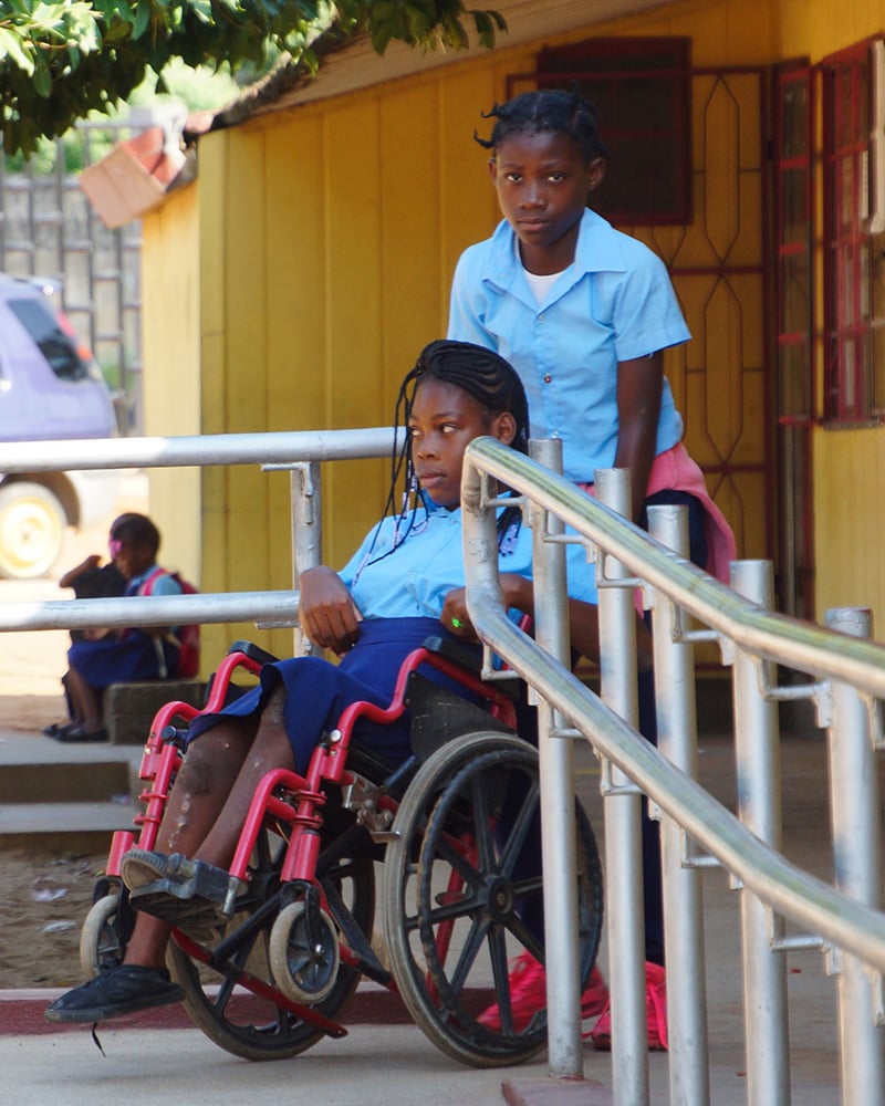 Chelsia, 14 years old, now attends an accessible and accessible school