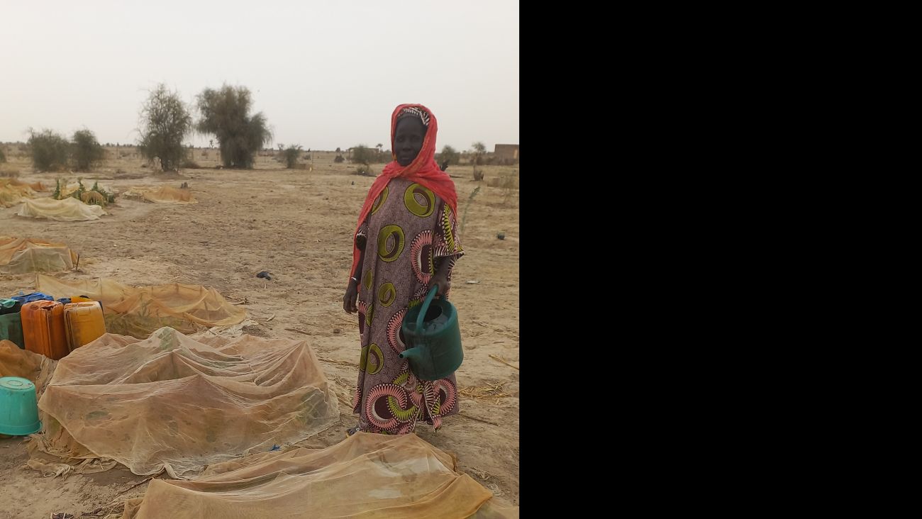 Fadimata pose dans son potager © HI