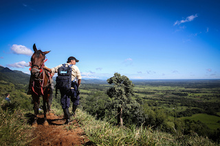 Marta, sur le site de déminage de la municipalité de Vista Hermosa en 2017, Colombie. © J. M. Vargas / HI