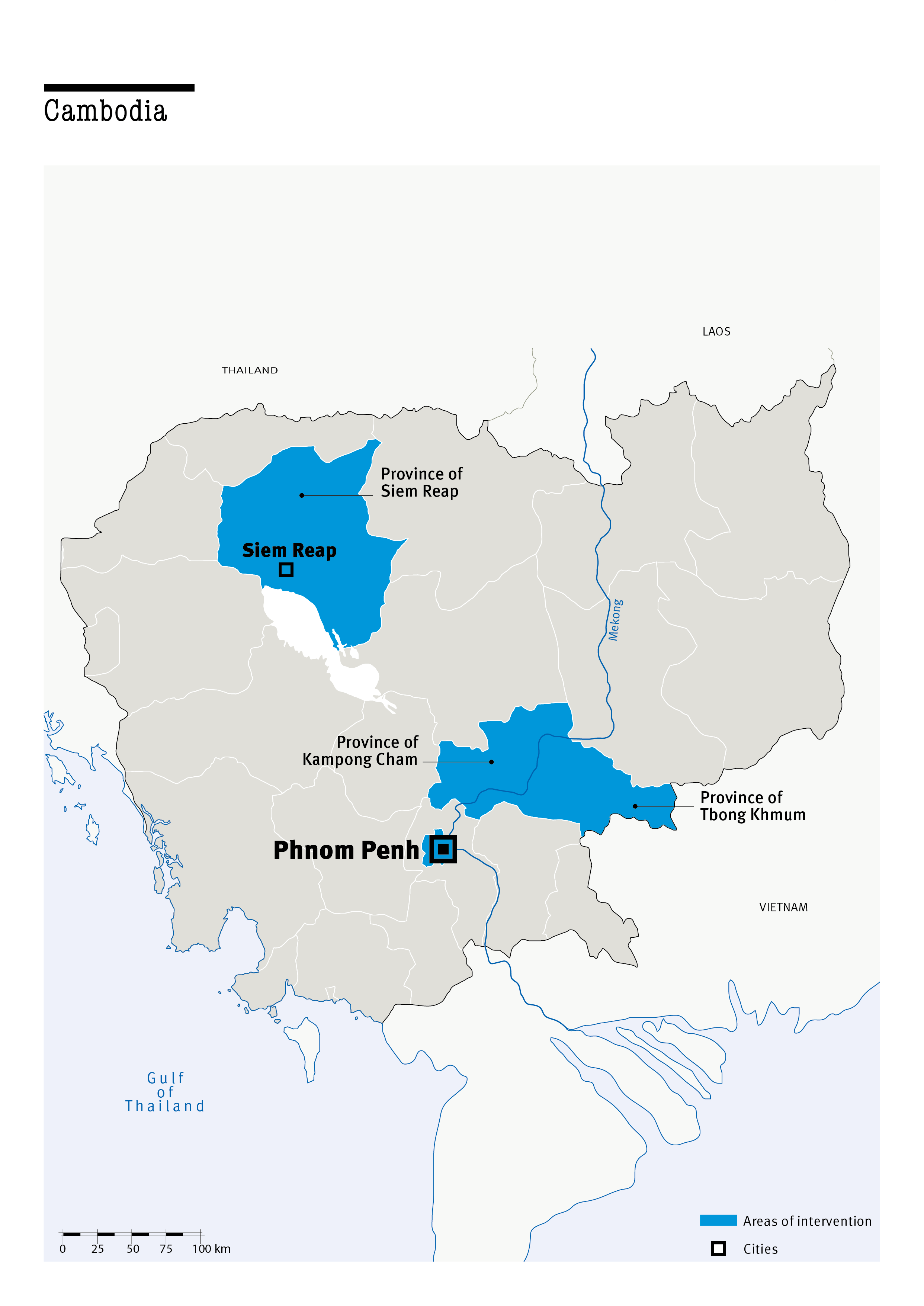 Carte des interventions de HI au Cambodge