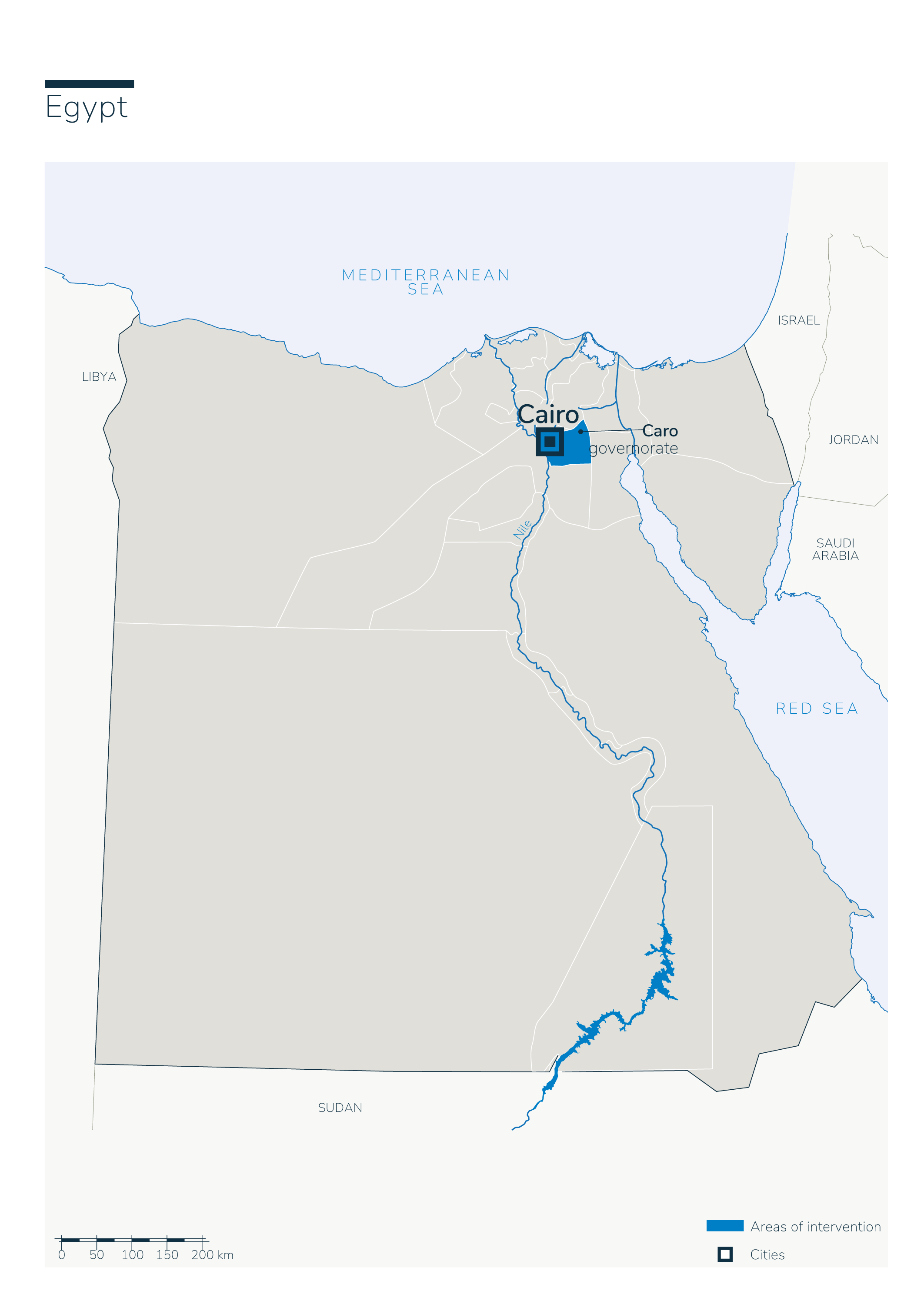 Map of Humanity & Inclusion's interventions in Egypt