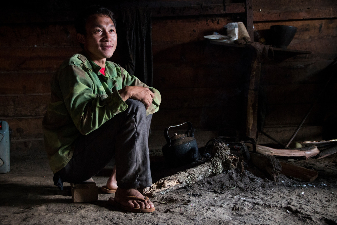 Portrait de Chue Por Vang au Laos. 