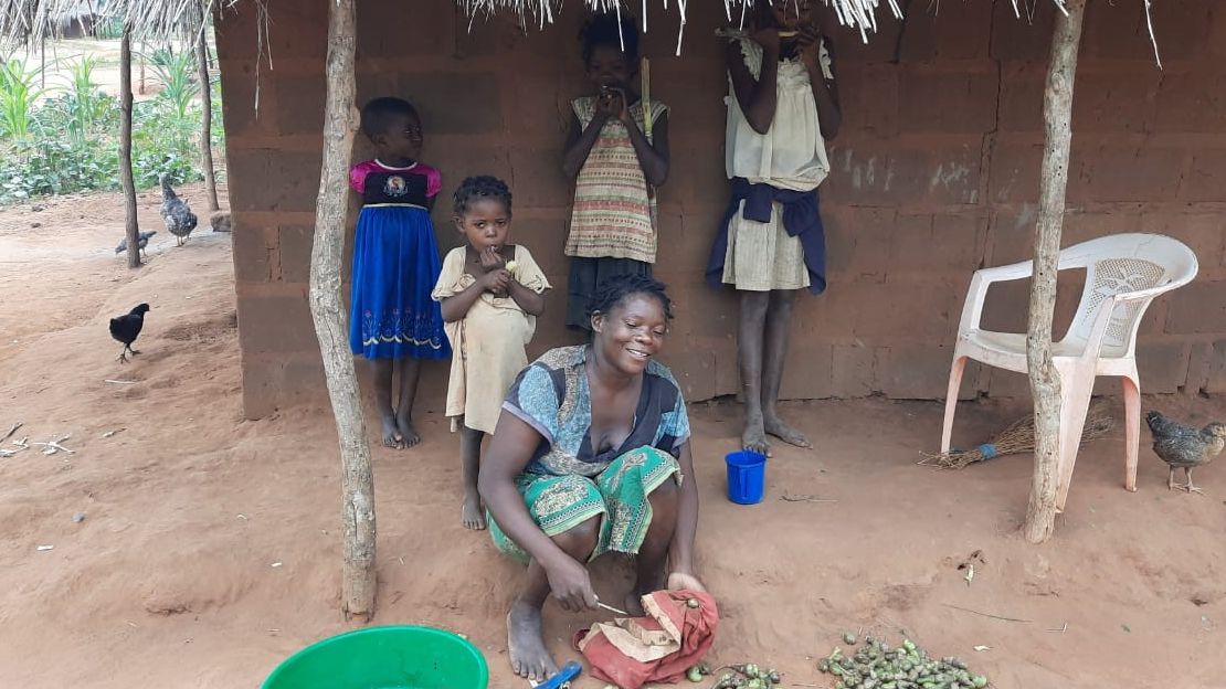 Famille de réfugiés au nord du Mozambique
